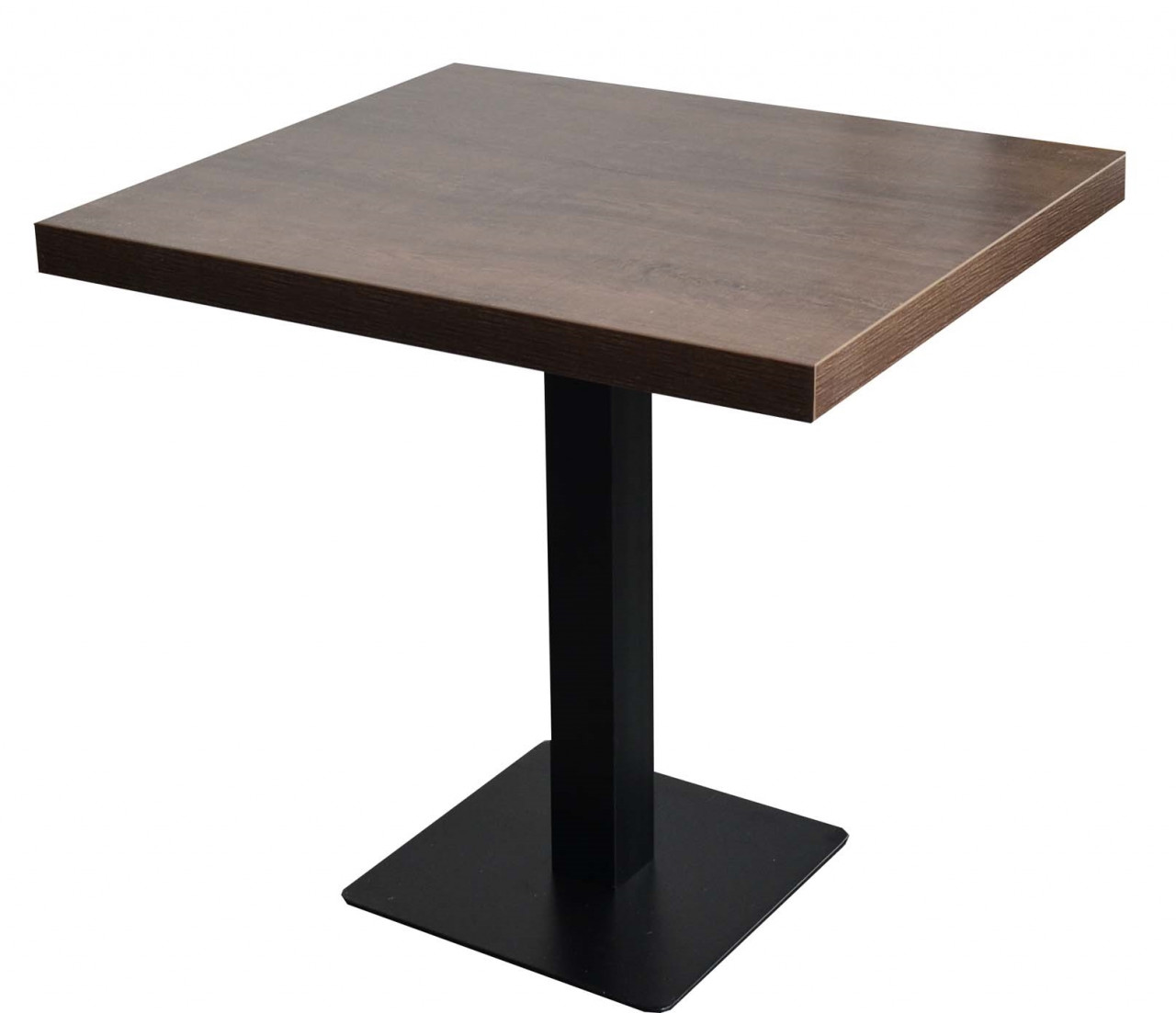 Restaurant Bistro Tisch 50x50x3,6cm Palermo Walnuss Braun Tischbein Schwarz